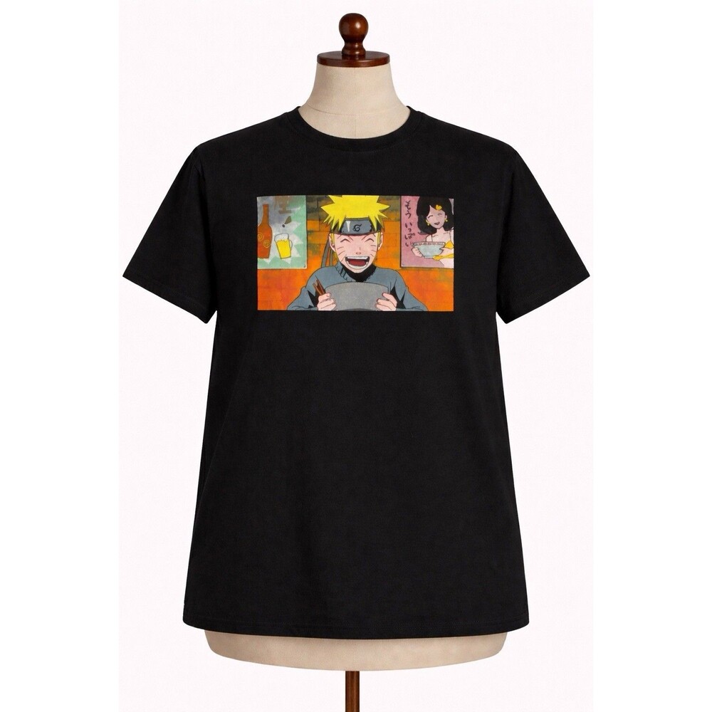 Naruto Shippuden Ichiraku Ramen T Shirt Black Anime Graphic Size Large
